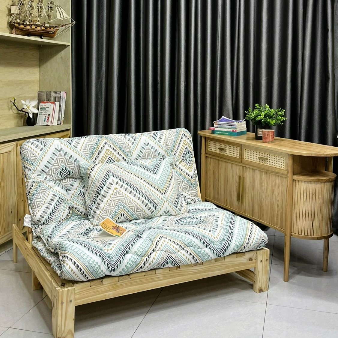 Sofa Bed gỗ tự nhiên